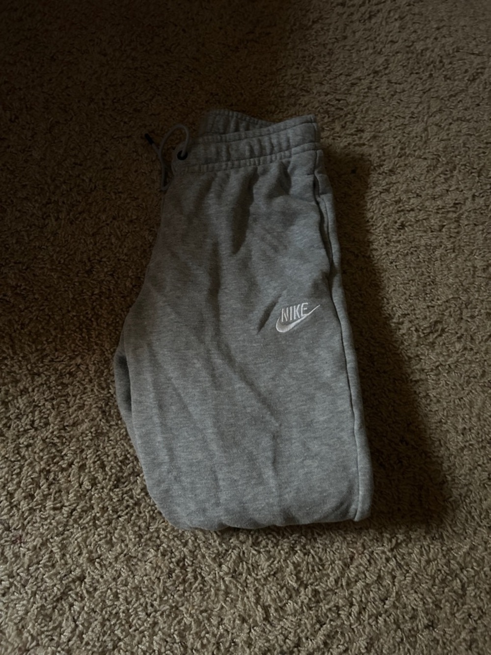 Nike Gray Women's Fleece Joggers with Embroidered Swoosh